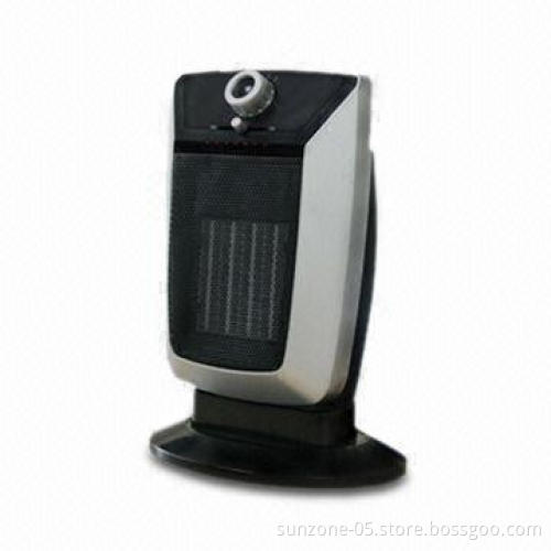 PTC Ceramic Heater with Thermostat, 90° Swing, Overheat Cutoff and Tip Over Switch